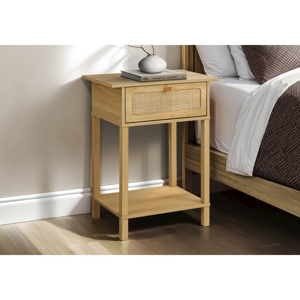 Felisa - Accent Table 2 Tier End Nightstand Side Table Storage Drawer