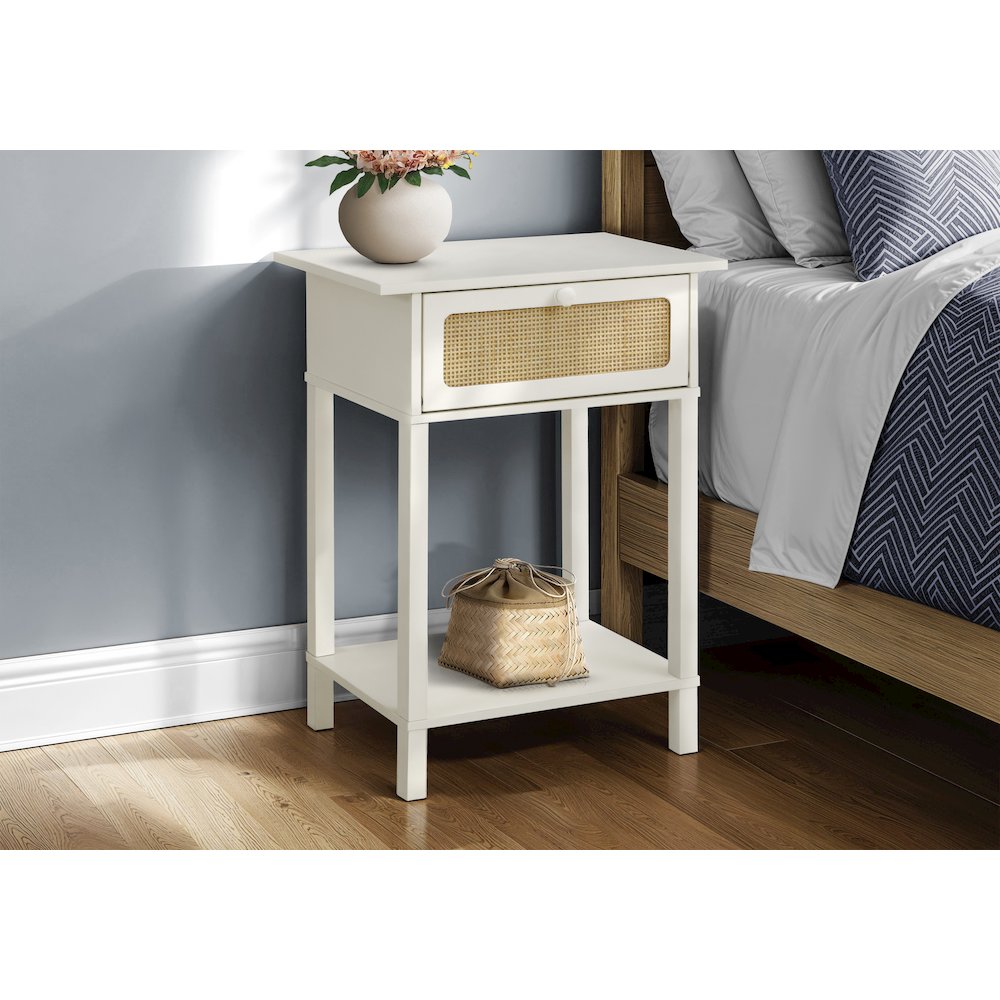 Matteo - Accent Table 2 Tier End Nightstand Side Table Storage Drawer