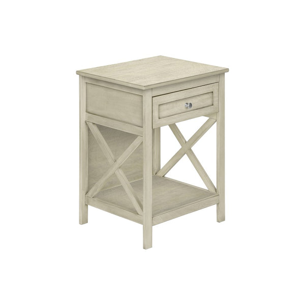 Ansa - Accent Table End Side Table 2 Tier Bedroom Nightstand Lamp