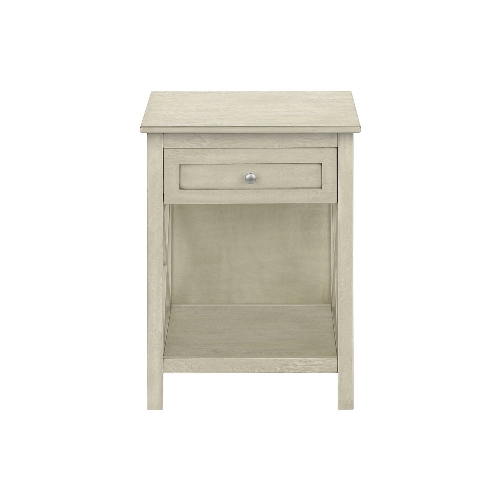 Ansa - Accent Table End Side Table 2 Tier Bedroom Nightstand Lamp