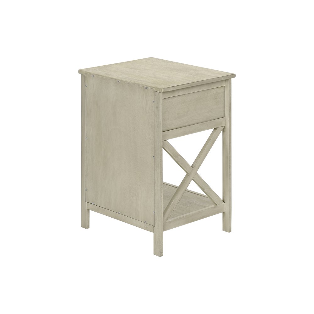 Ansa - Accent Table End Side Table 2 Tier Bedroom Nightstand Lamp