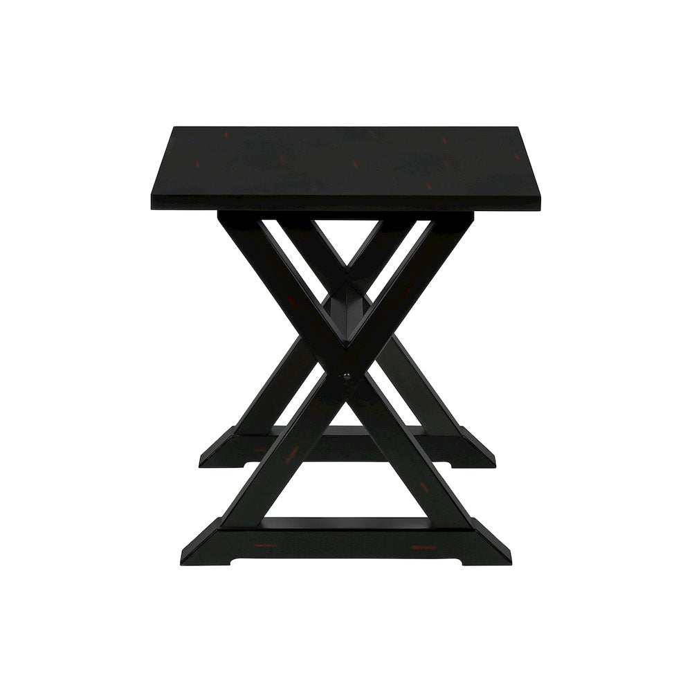Noll - Accent Table End Side Table Square Nightstand Bedroom Lamp Black