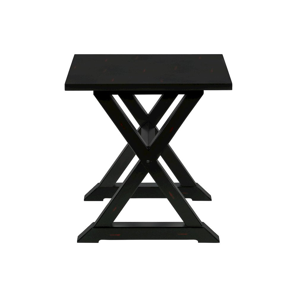 Noll - Accent Table End Side Table Square Nightstand Bedroom Lamp Black