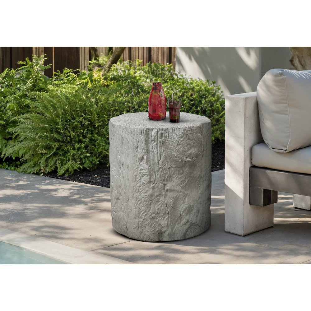 Sennet - Accent Table 25"H Indoor Or Outdoor Drum End Nightstand Round