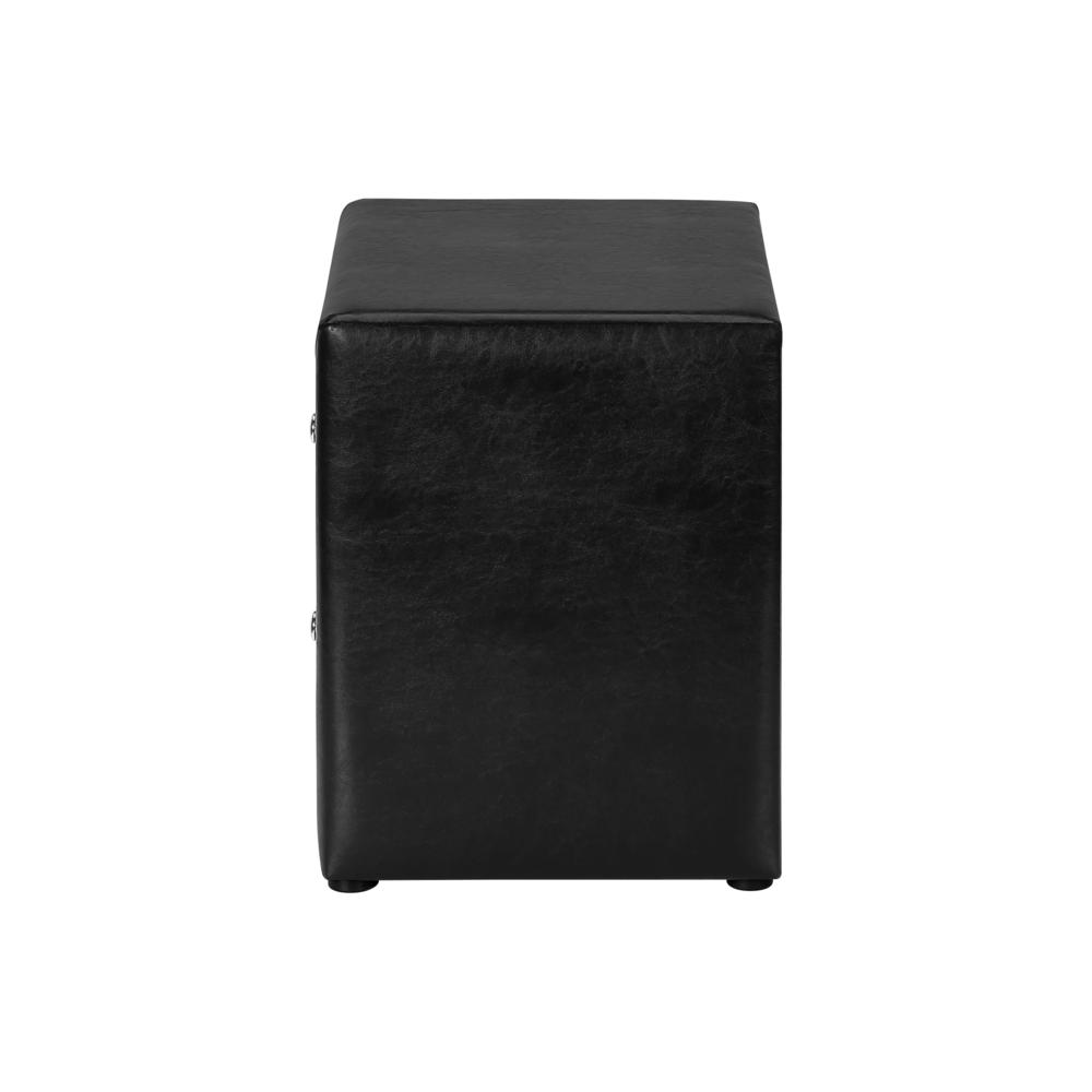 Odille - Nightstand Nightstand End Side Lamp Storage Drawer Bedroom Upholstered Black