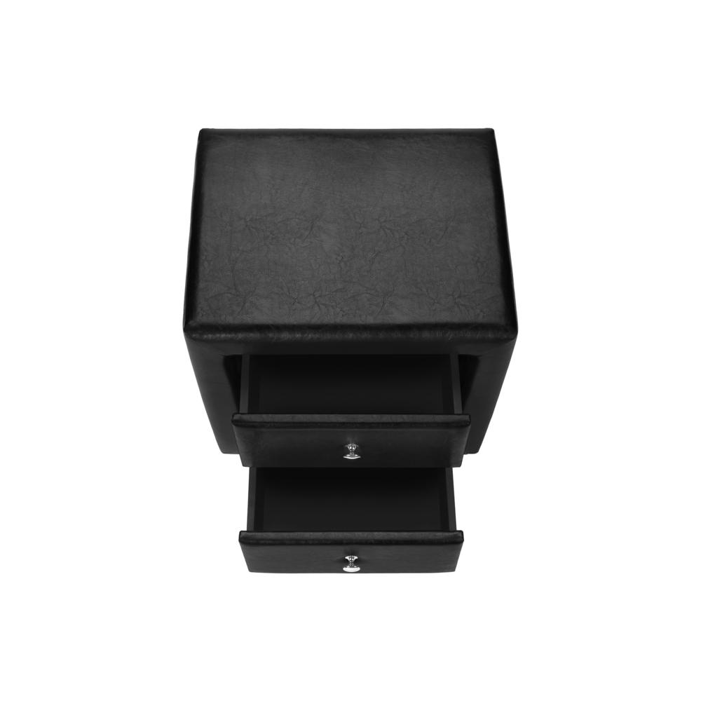 Odille - Nightstand Nightstand End Side Lamp Storage Drawer Bedroom Upholstered Black
