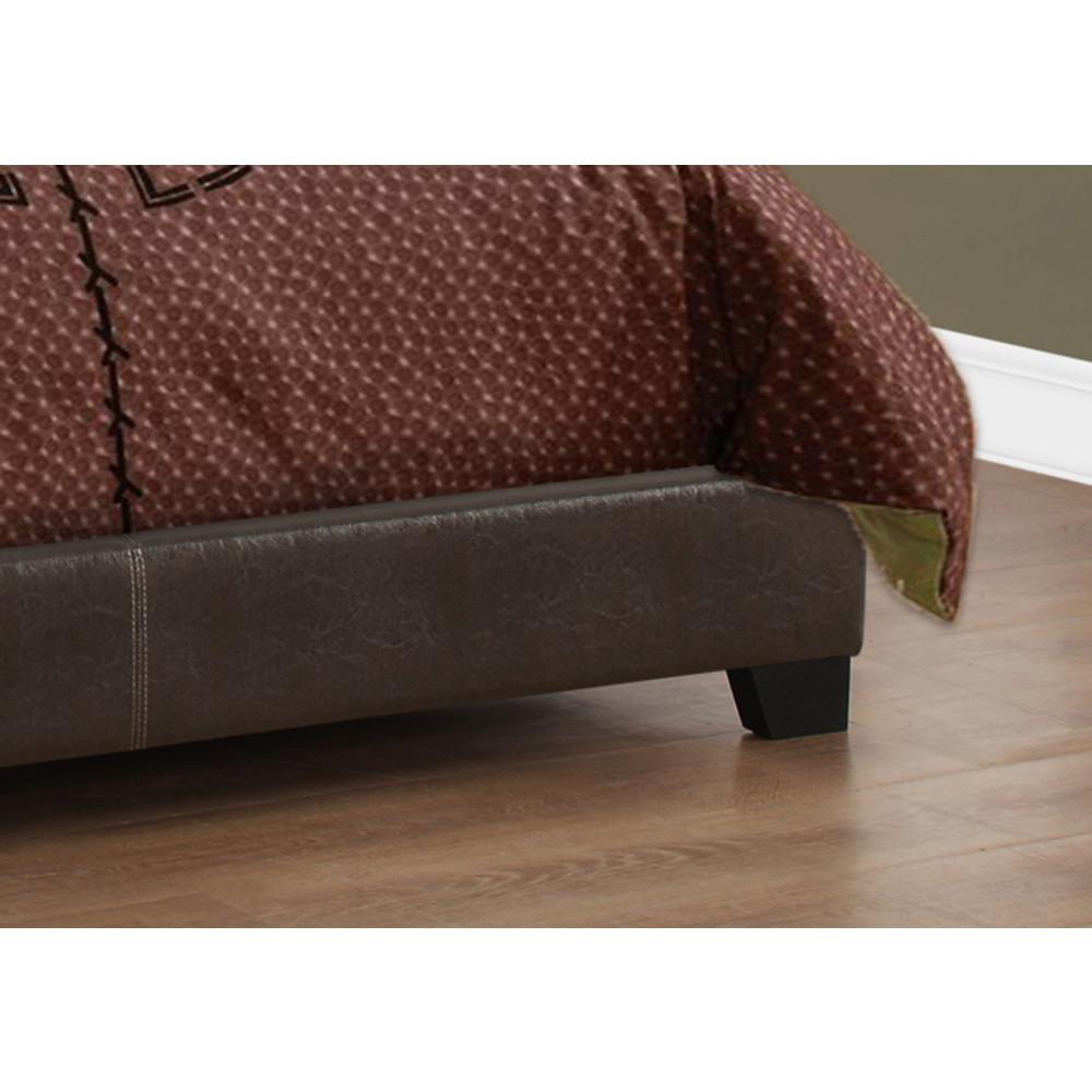 Convene Transitional Full Size Brown Upholstered Bed – Leather Look with Contemporary Styling