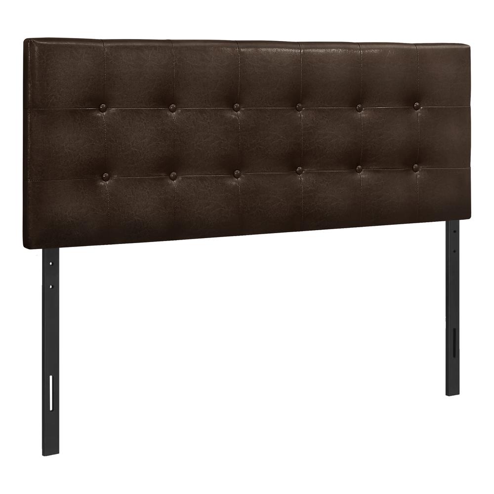 Augustine - Bed Headboard Only Full Size Bedroom Upholstered Brown Leather Look