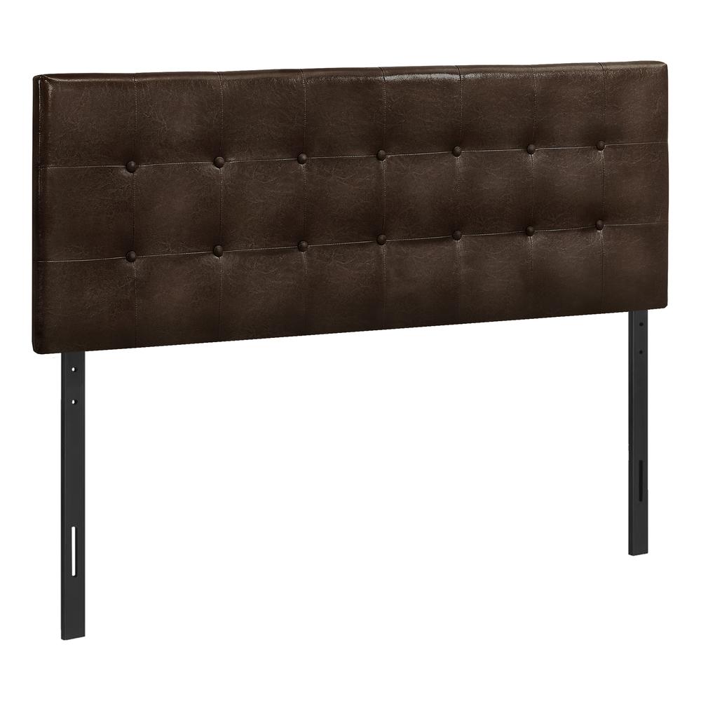 Amandine - Bed Headboard Only Queen Size Bedroom Upholstered Brown Leather Look
