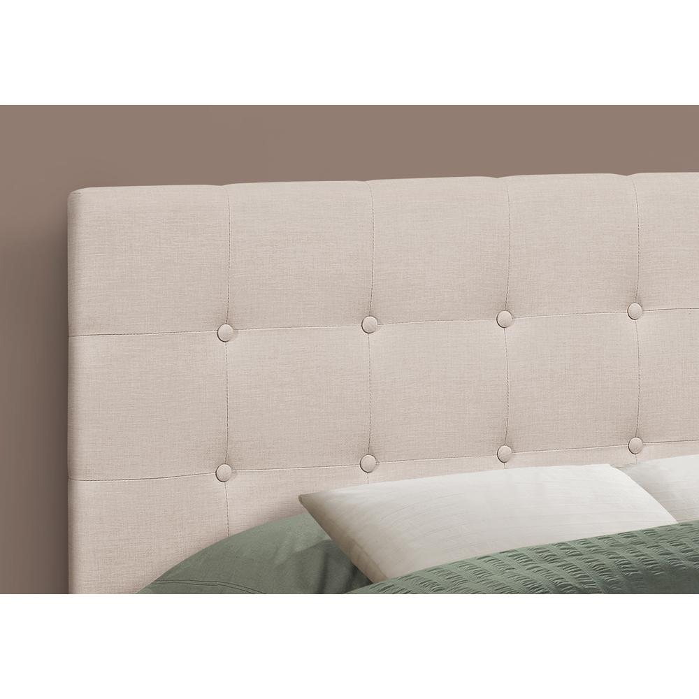 Violet - Bed Headboard Only Full Size Bedroom Upholstered Beige Linen Look