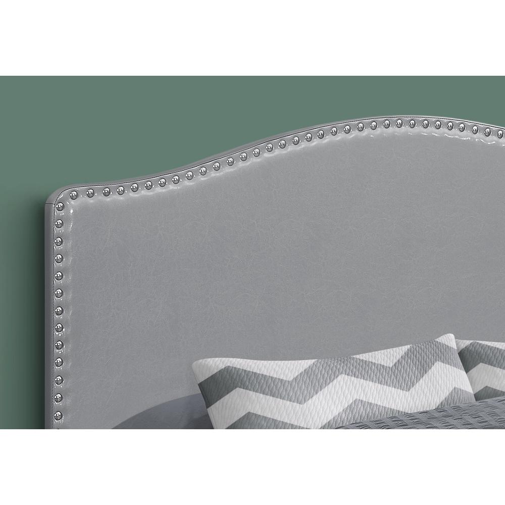 Parlin - Bed Headboard Only Queen Size Bedroom Upholstered Grey Leather Look