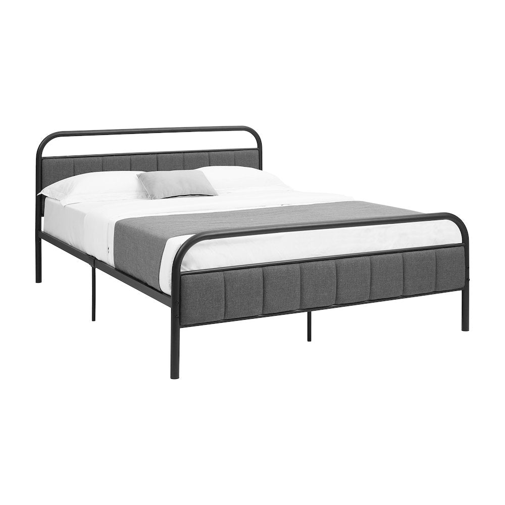 Devlin - Bed Queen Size Upholstered Bedroom Platform Bed Frame Only Grey
