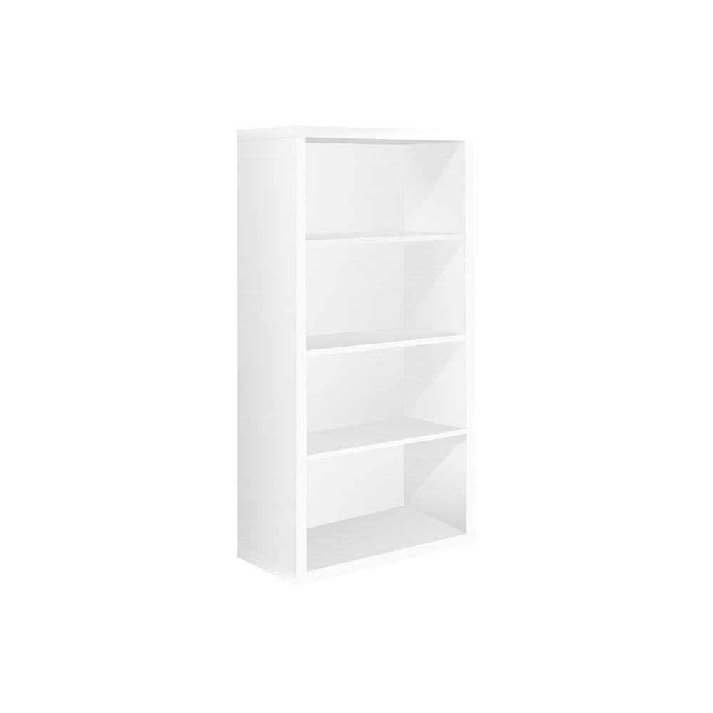 Levon - Bookshelf Bookcase Etagere 5 Tier 48"H Office Bedroom White Laminate