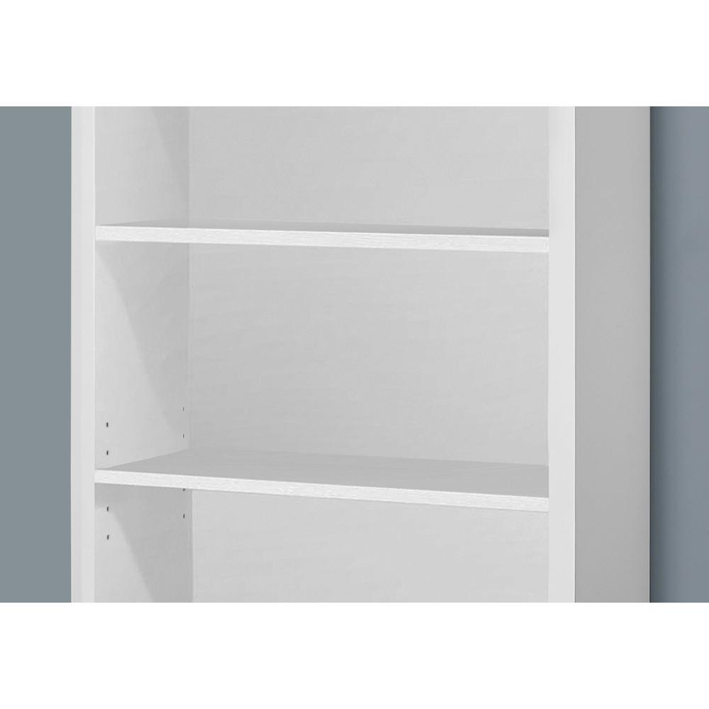 Levon - Bookshelf Bookcase Etagere 5 Tier 48"H Office Bedroom White Laminate