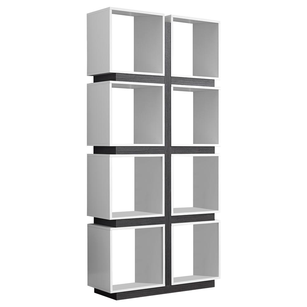 Cyrille - Bookshelf Bookcase Etagere 5 Tier 71"H Office Bedroom Grey And