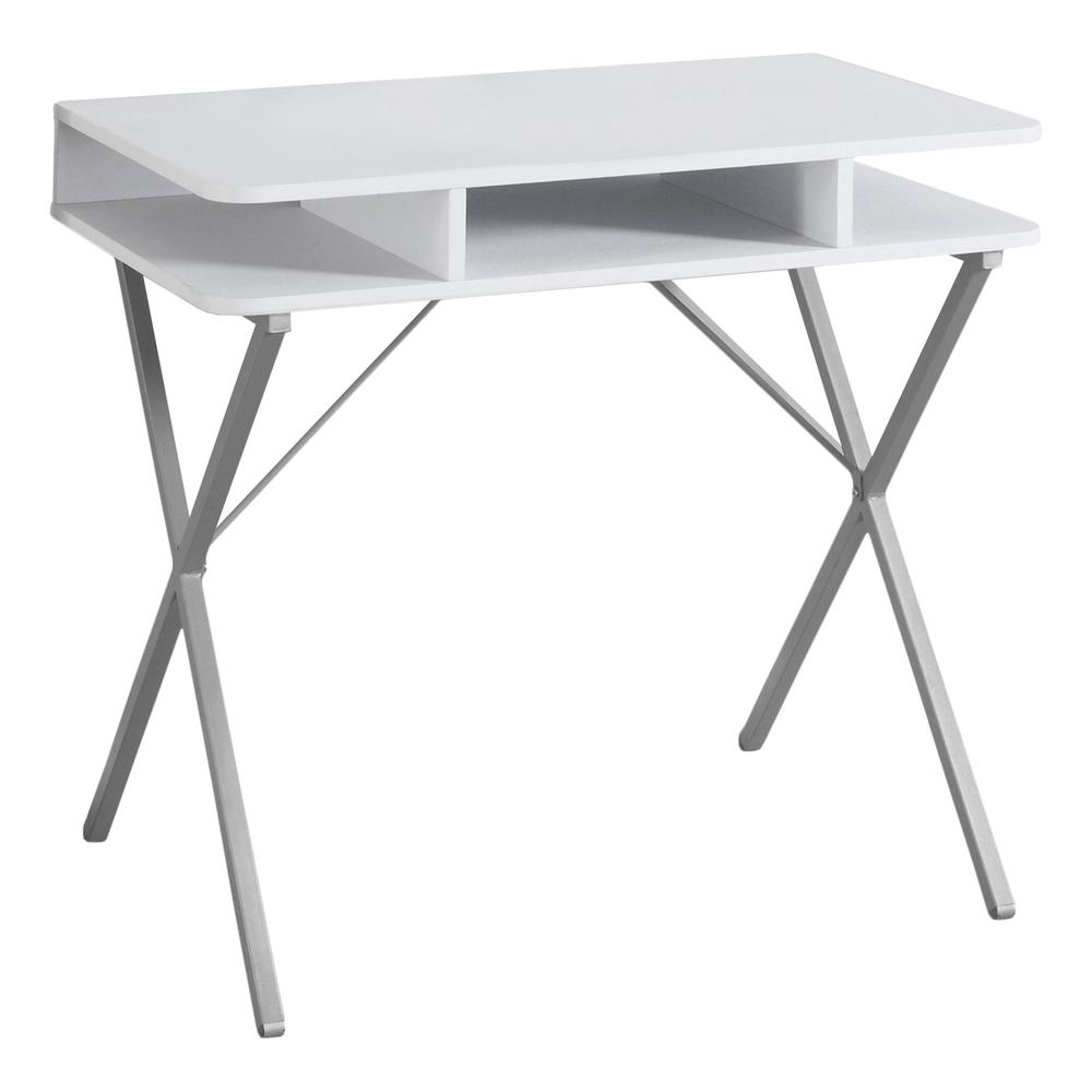 Quinlan - Computer Desk Home Office Laptop Storage Shelves 31"L Work White