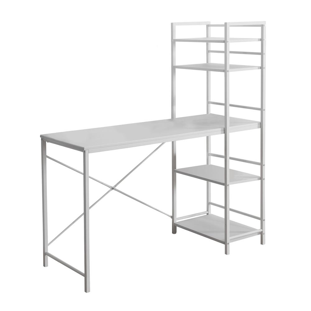 Giovanni - Computer Desk Home Office Laptop Storage Shelves 48"L Work White