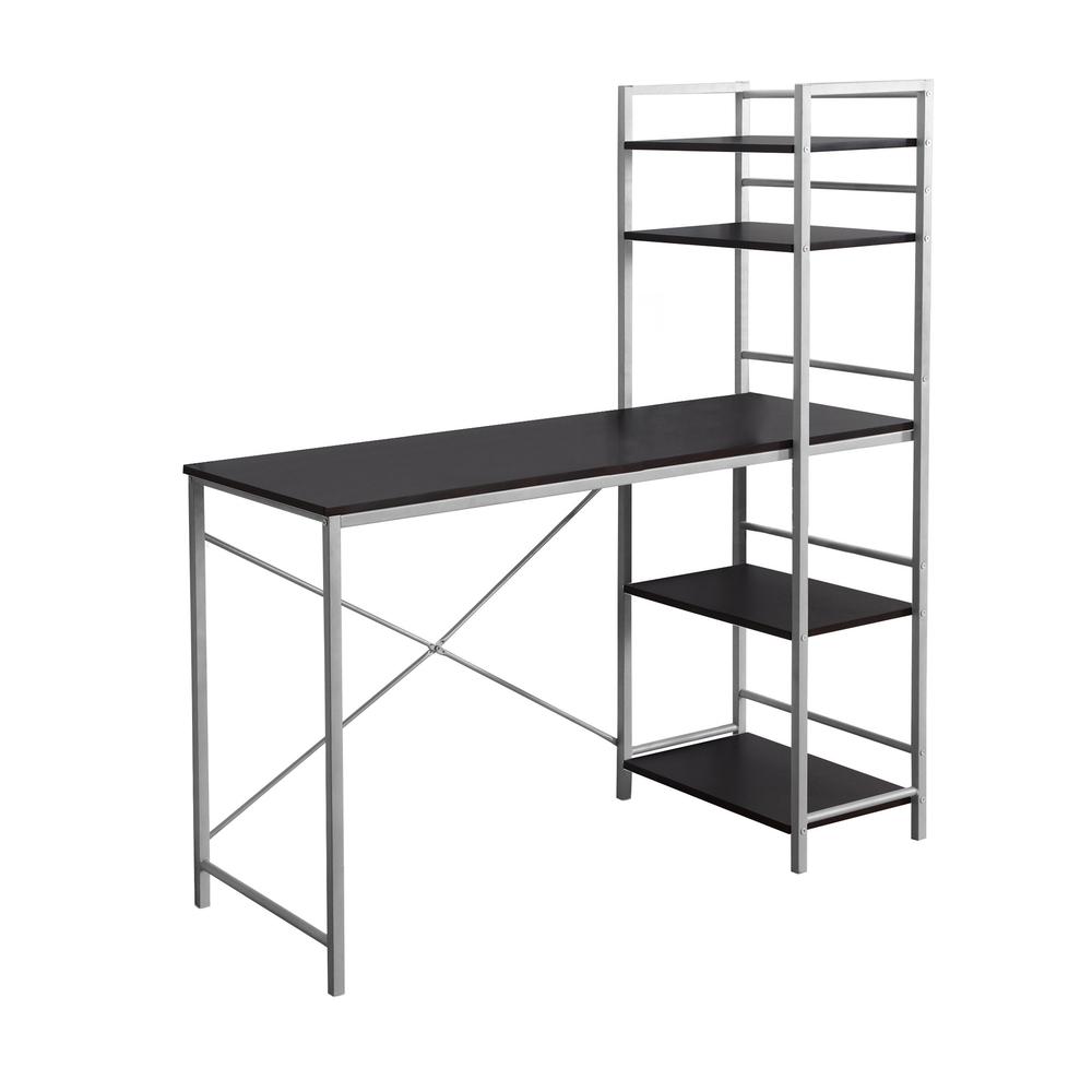 Delilah - Computer Desk Home Office Laptop Storage Shelves 48"L Work Brown