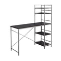 Delilah - Computer Desk Home Office Laptop Storage Shelves 48"L Work Brown