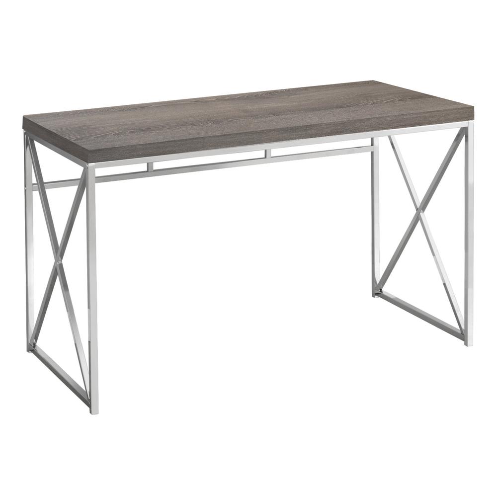 Mya - Computer Desk Home Office Laptop Work Brown Laminate Chrome Metal
