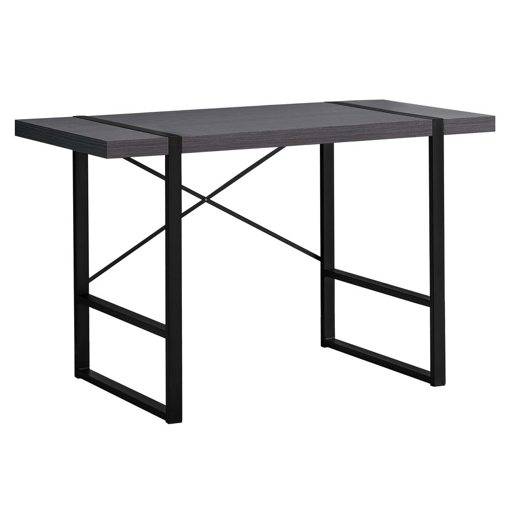 Hallan - Computer Desk Home Office Laptop 48"L Work Grey Laminate Black