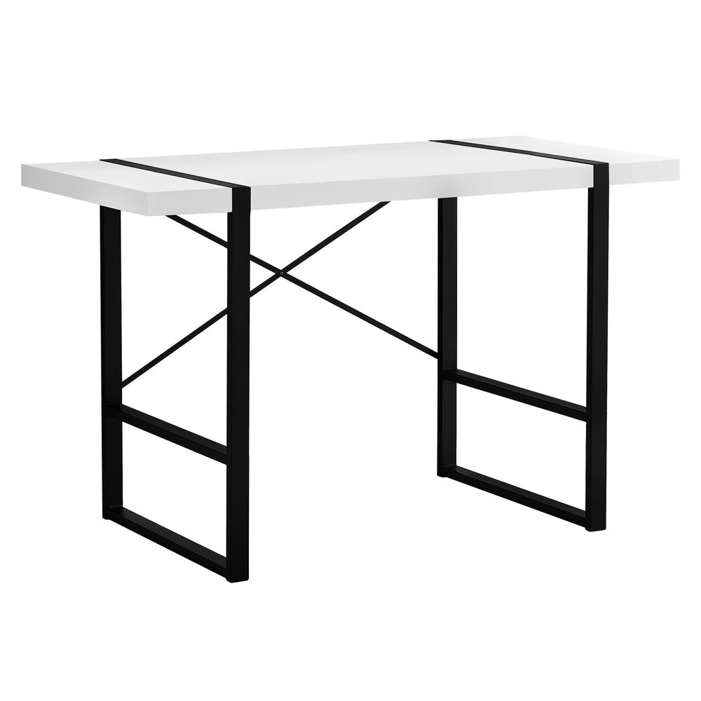 Baird - Computer Desk Home Office Laptop 48"L Work White Laminate Black