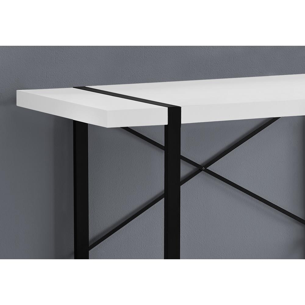 Baird - Computer Desk Home Office Laptop 48"L Work White Laminate Black