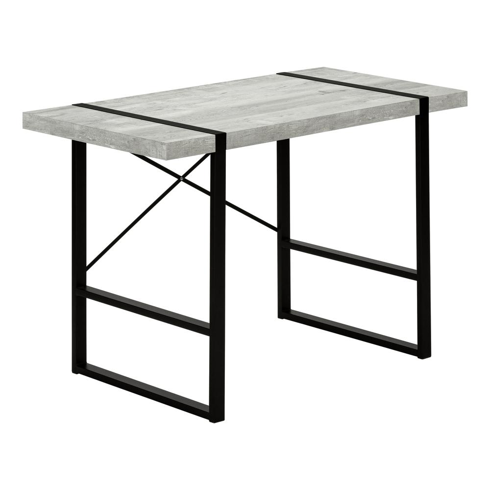 Gervais - Computer Desk Home Office Laptop 48"L Work Grey Laminate Black