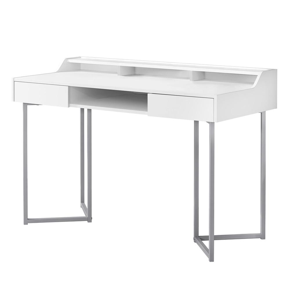 Calida - Computer Desk Home Office Laptop Storage Drawers 48"L Work White