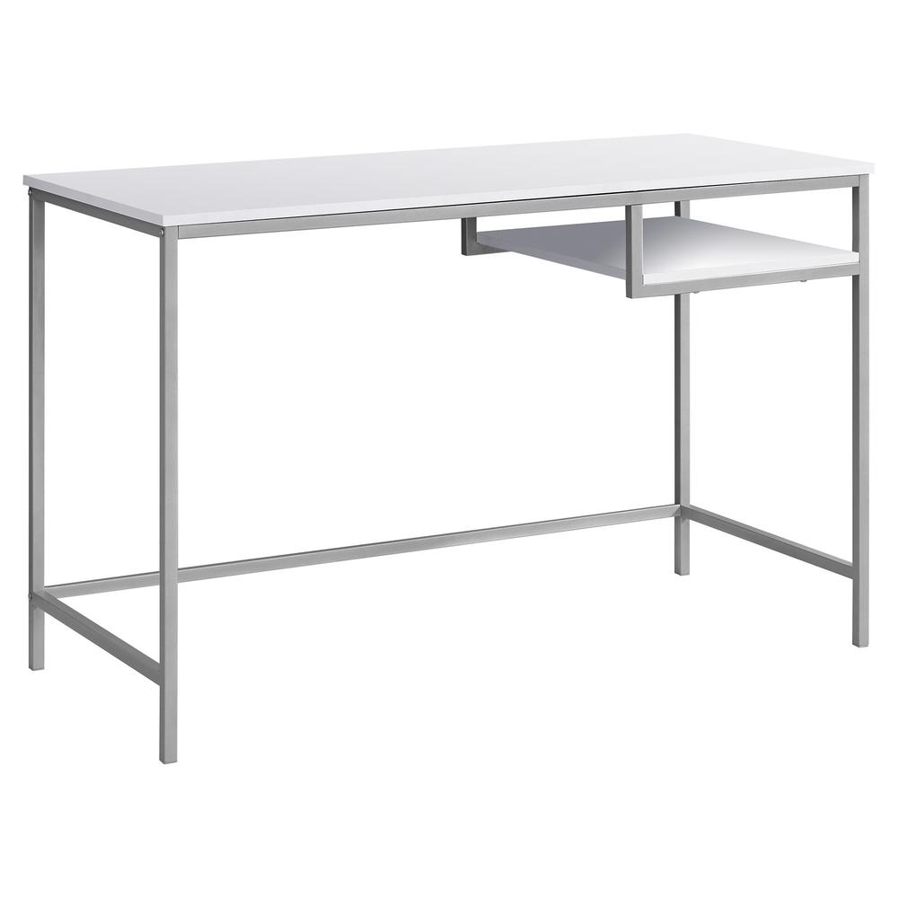 Patwin - Computer Desk Home Office Laptop 48"L Work White Laminate Grey