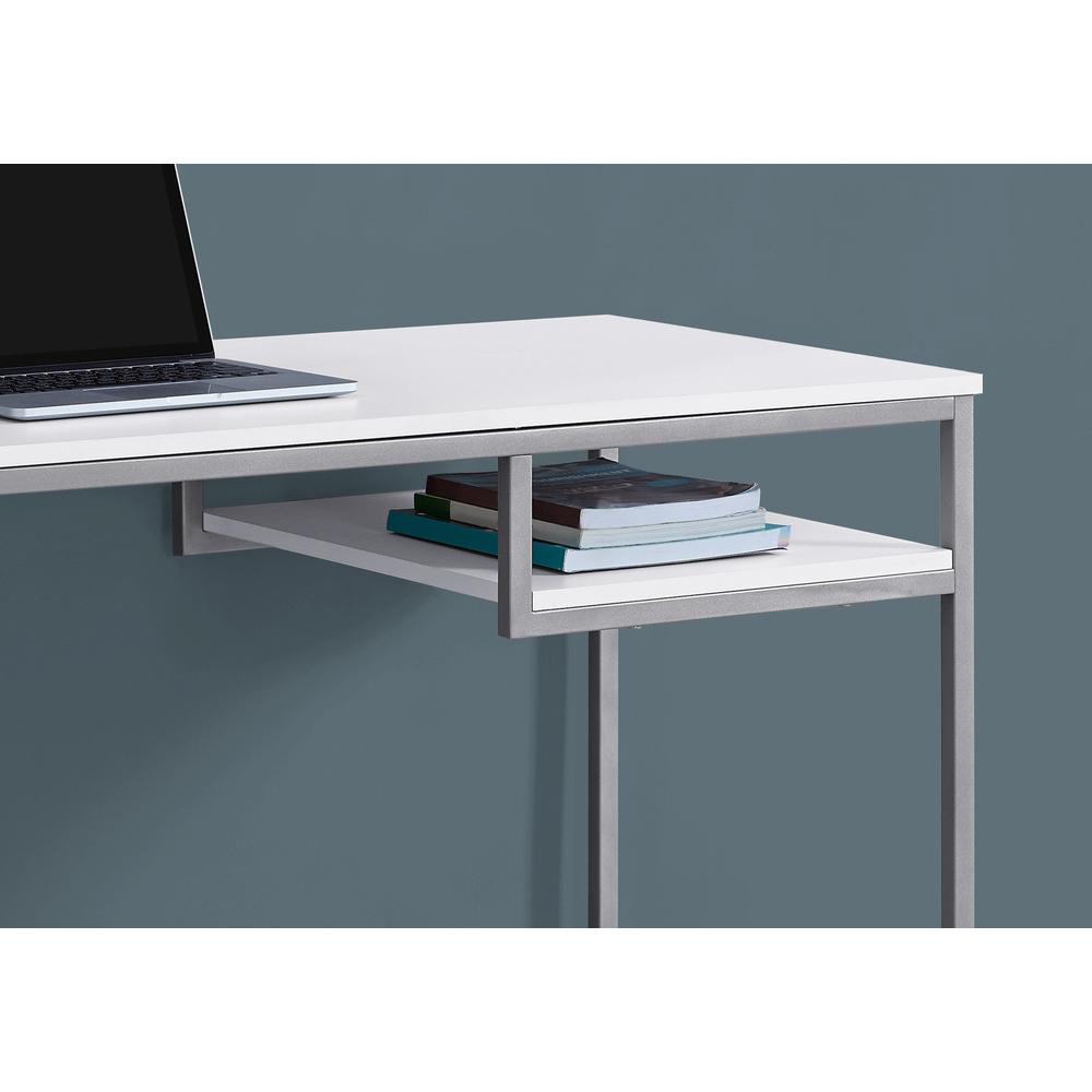 Patwin - Computer Desk Home Office Laptop 48"L Work White Laminate Grey