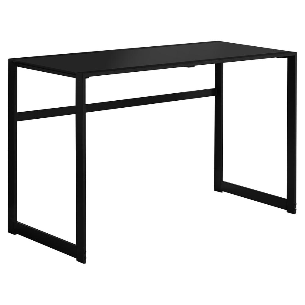 Kaila - Computer Desk Home Office Laptop 48"L Work Black Tempered Glass