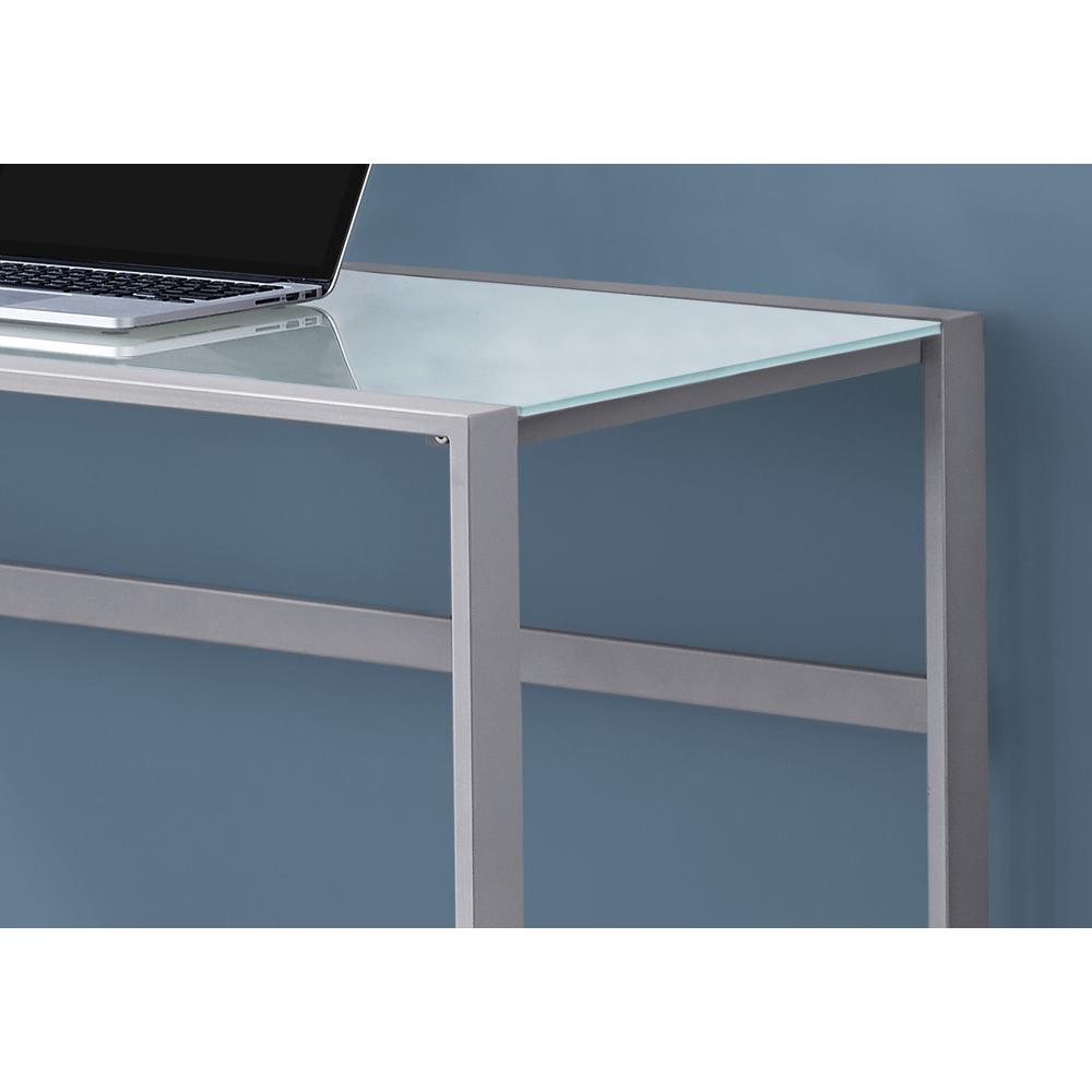 Anila - Computer Desk Home Office Laptop 48"L Work Frosted White Tempered