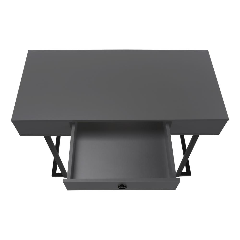 Roldan - Computer Desk Home Office Laptop Storage Drawers 42"L Work Grey