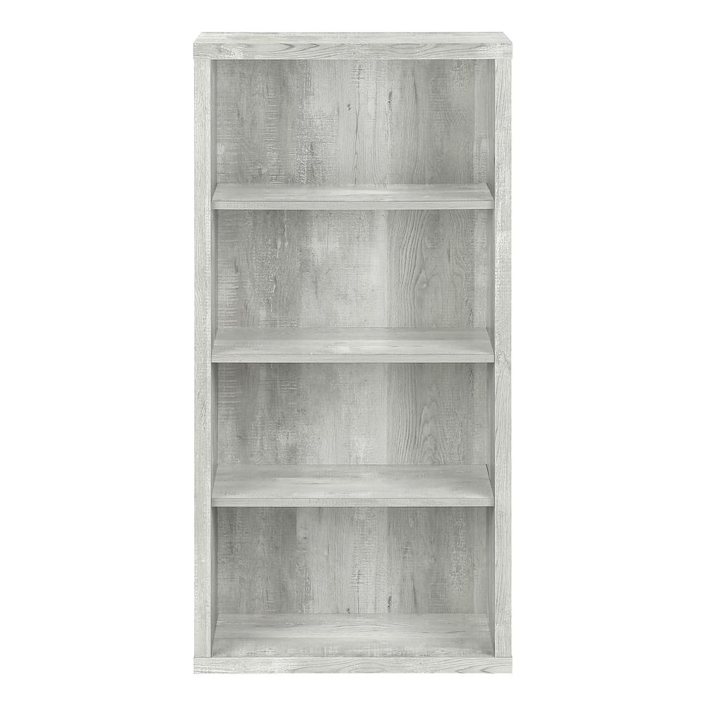 Kamal - Bookshelf Bookcase Etagere 5 Tier 48"H Office Bedroom Grey Laminate