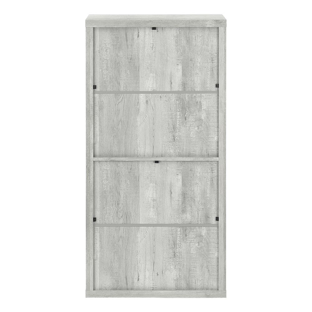 Kamal - Bookshelf Bookcase Etagere 5 Tier 48"H Office Bedroom Grey Laminate