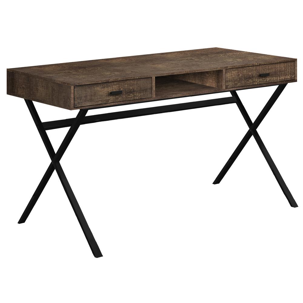 Sanford - Computer Desk Home Office Laptop Storage Drawers 48"L Work Brown