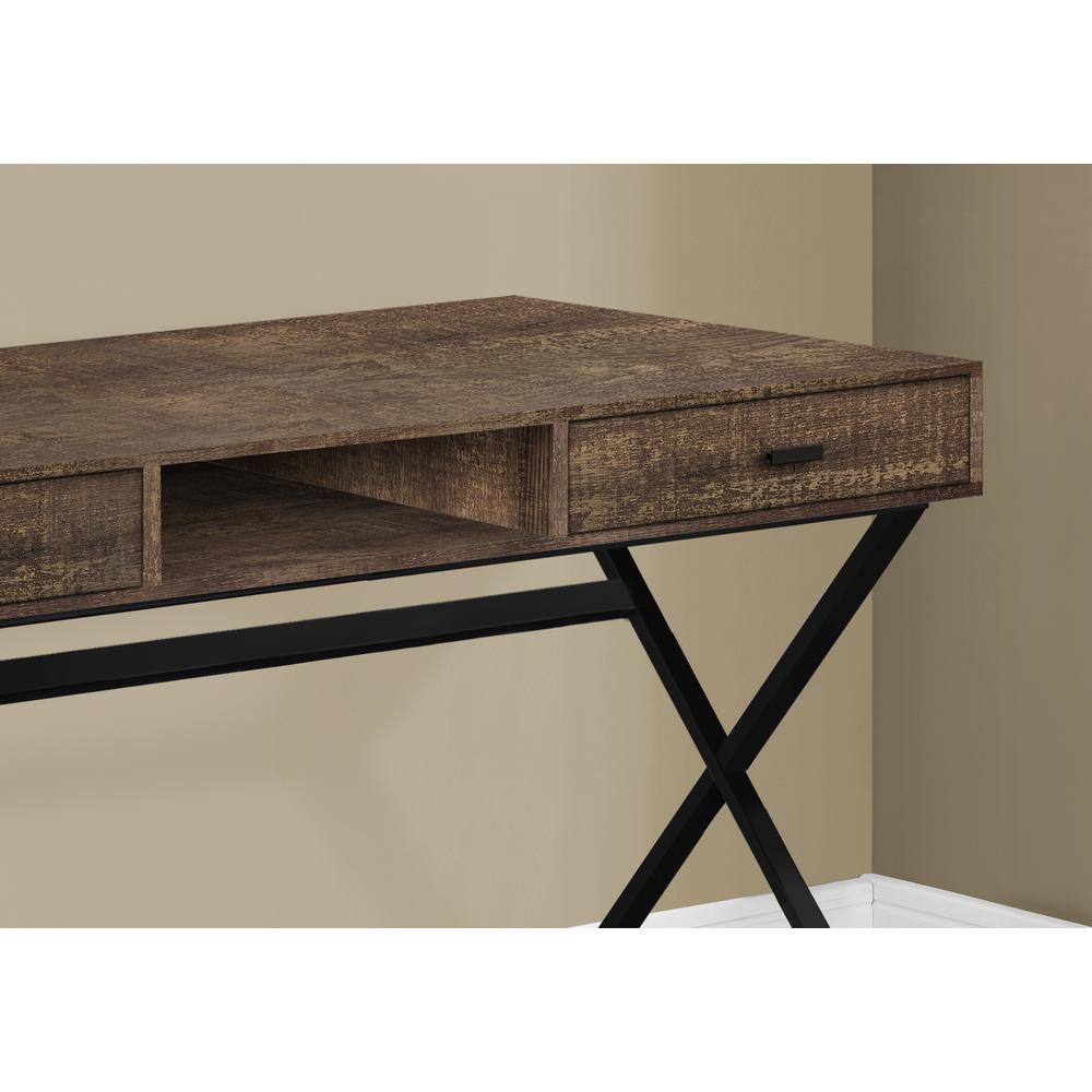 Sanford - Computer Desk Home Office Laptop Storage Drawers 48"L Work Brown