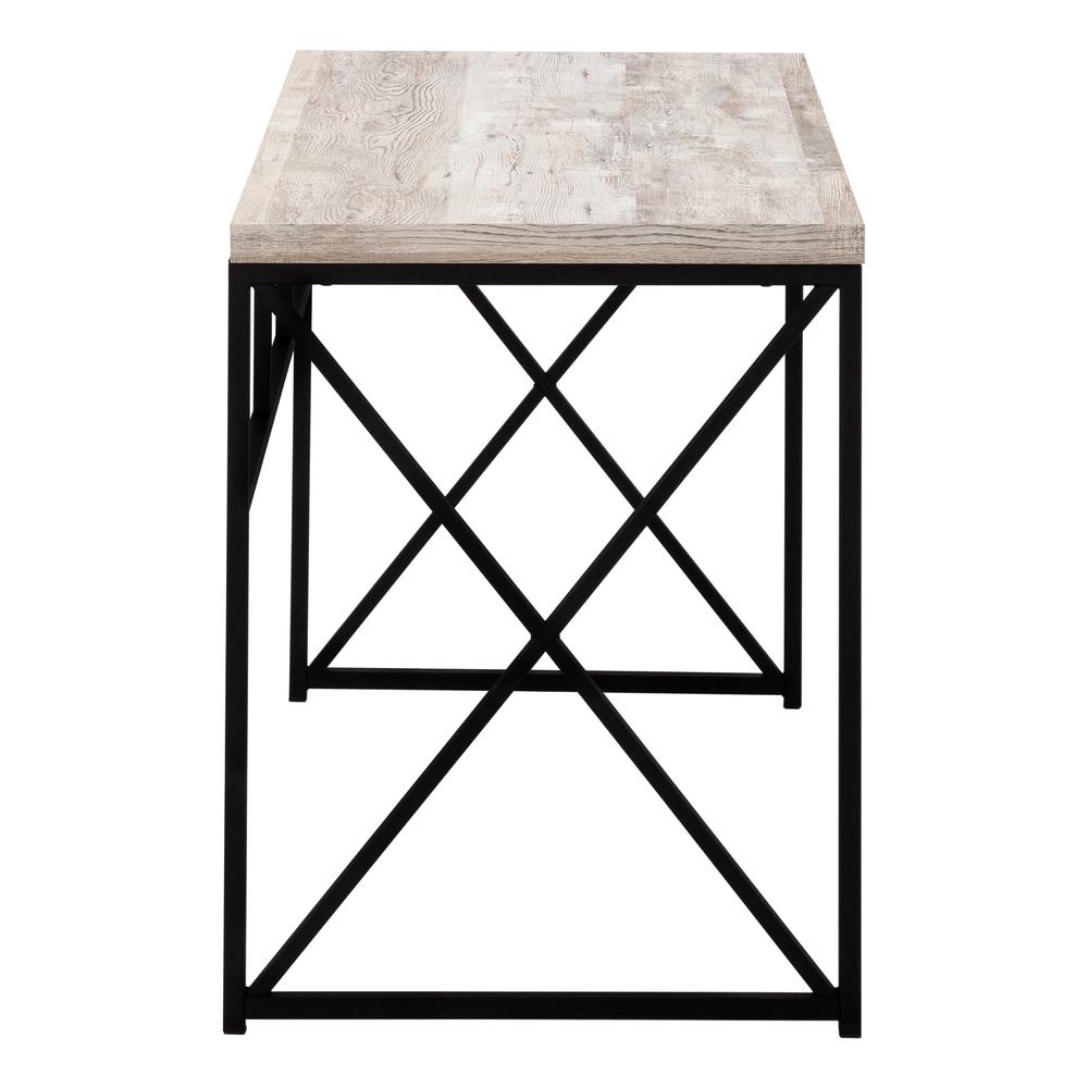 Saoka - Computer Desk Home Office Laptop Work Beige Laminate Black Metal