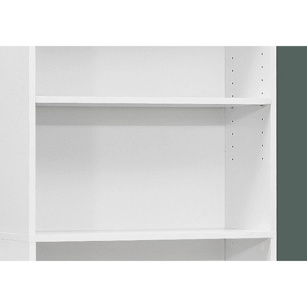 Saki - Bookshelf Bookcase 6 Tier 72"H Office Bedroom White Laminate Transitional