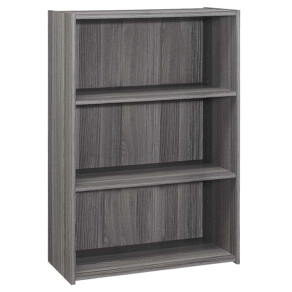 Rin - Bookshelf Bookcase 4 Tier 36"H Office Bedroom Grey Laminate Transitional