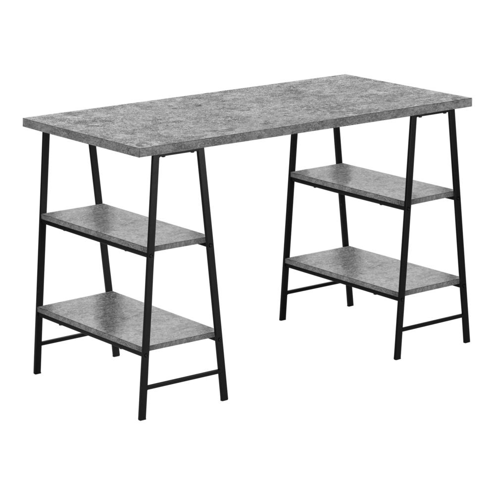 Yana - Computer Desk Home Office Laptop Storage Shelves 48"L Work Grey