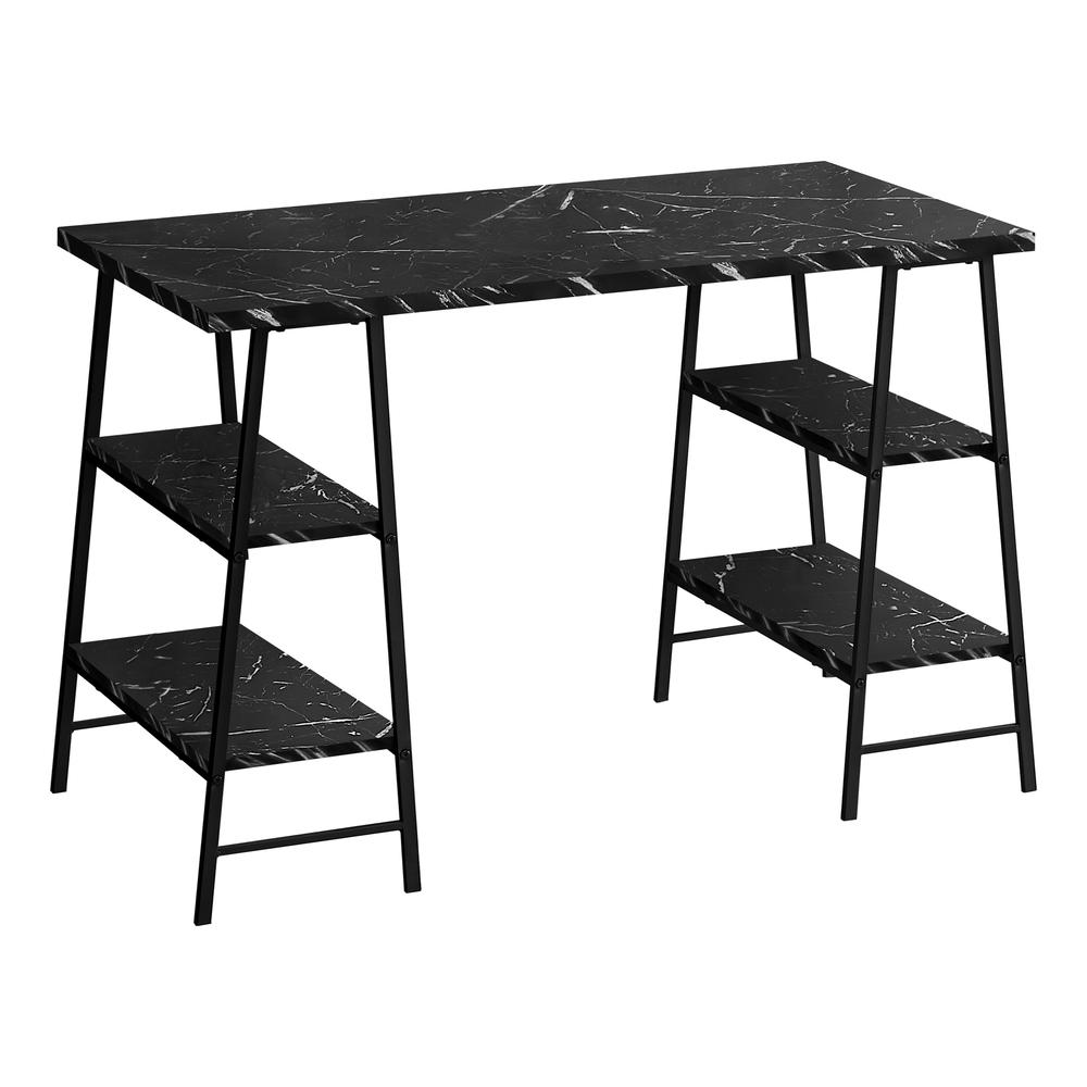 Barrington - Computer Desk Home Office Laptop Storage Shelves 48"L Work Black