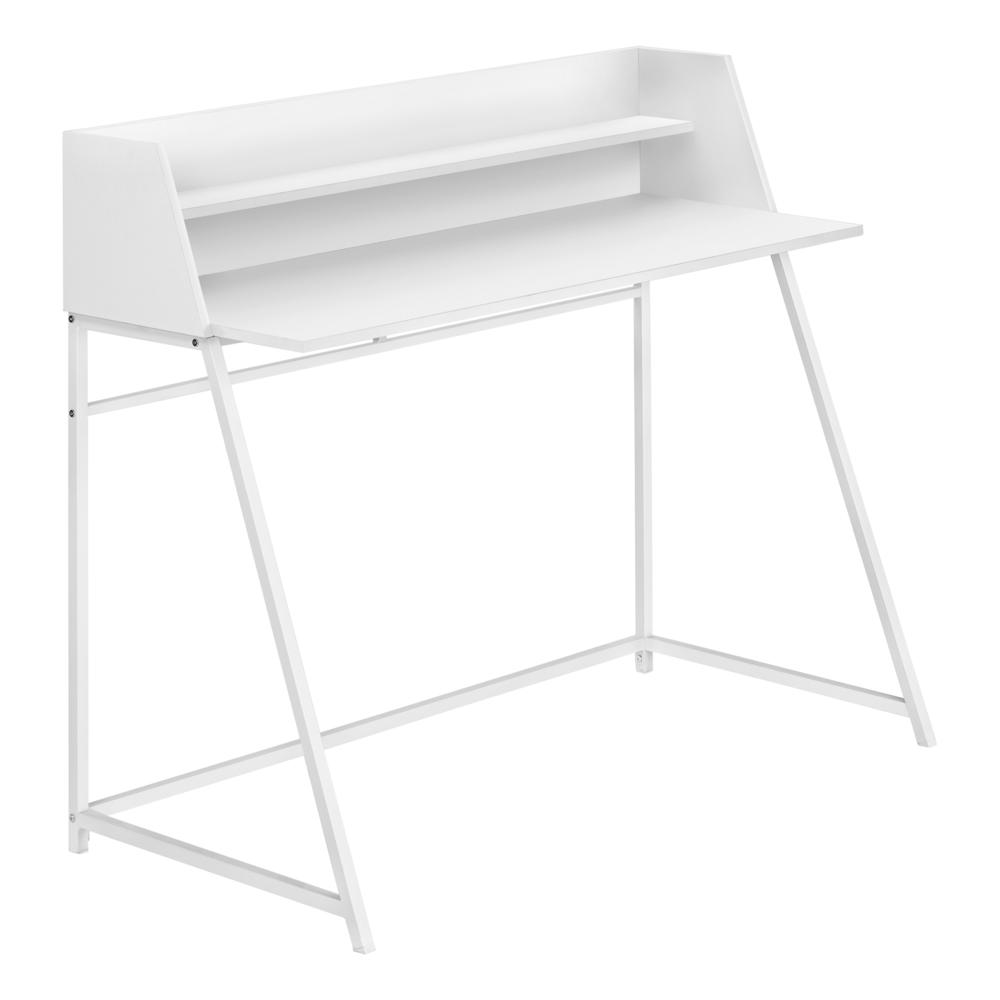 Alaire - Computer Desk Home Office Laptop Storage Shelves 48"L Work White