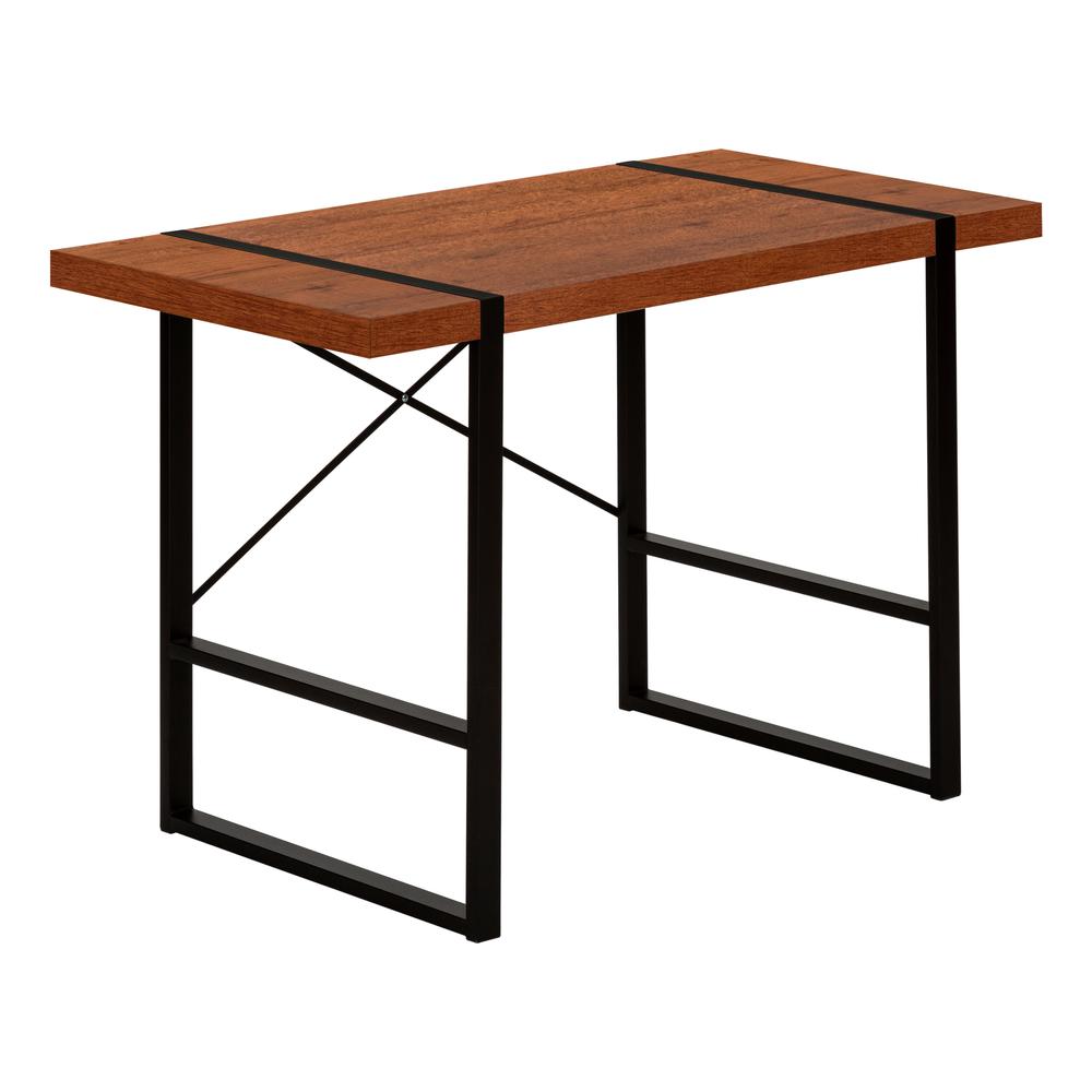 Fields - Computer Desk Home Office Laptop 48"L Work Brown Laminate Black
