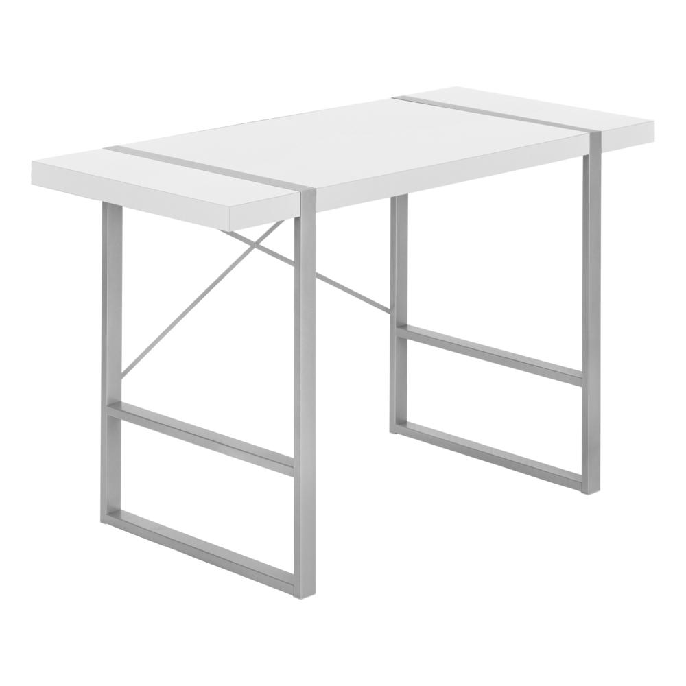 Salma - Computer Desk Home Office Laptop 48"L Work White Laminate Grey