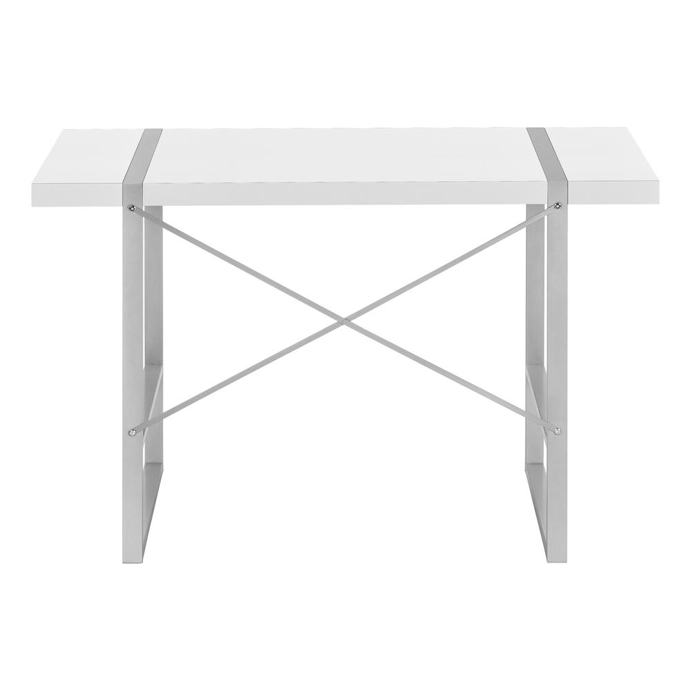 Salma - Computer Desk Home Office Laptop 48"L Work White Laminate Grey