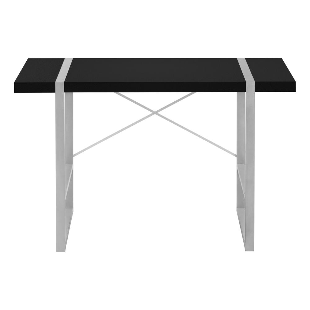 Hancock - Computer Desk Home Office Laptop 48"L Work Black Laminate Grey