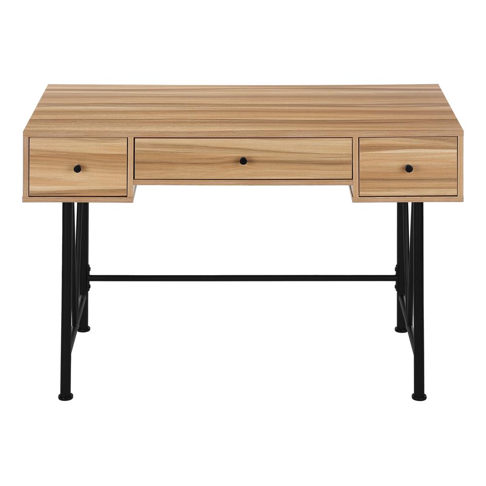 Finnick - Computer Desk Home Office Laptop Storage Drawers 48"L Work Brown