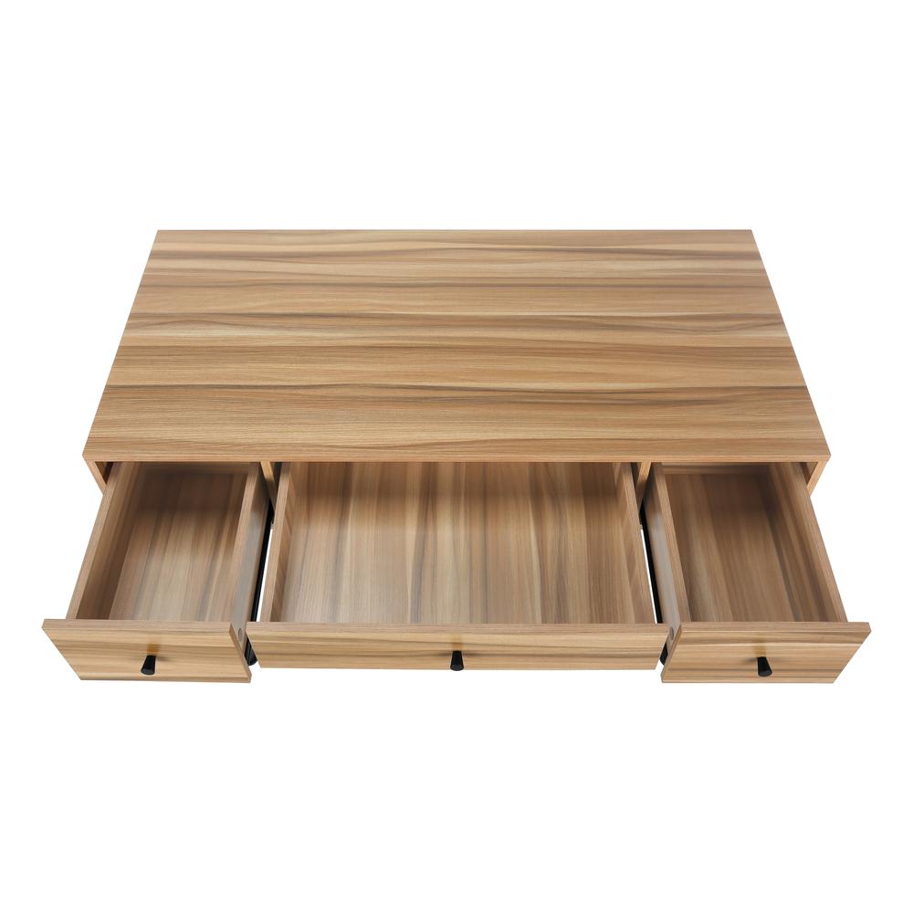 Finnick - Computer Desk Home Office Laptop Storage Drawers 48"L Work Brown